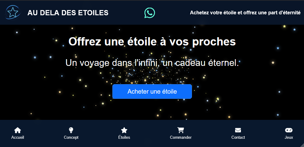 Au délà des étoiles - Achats d'étoile symbolique